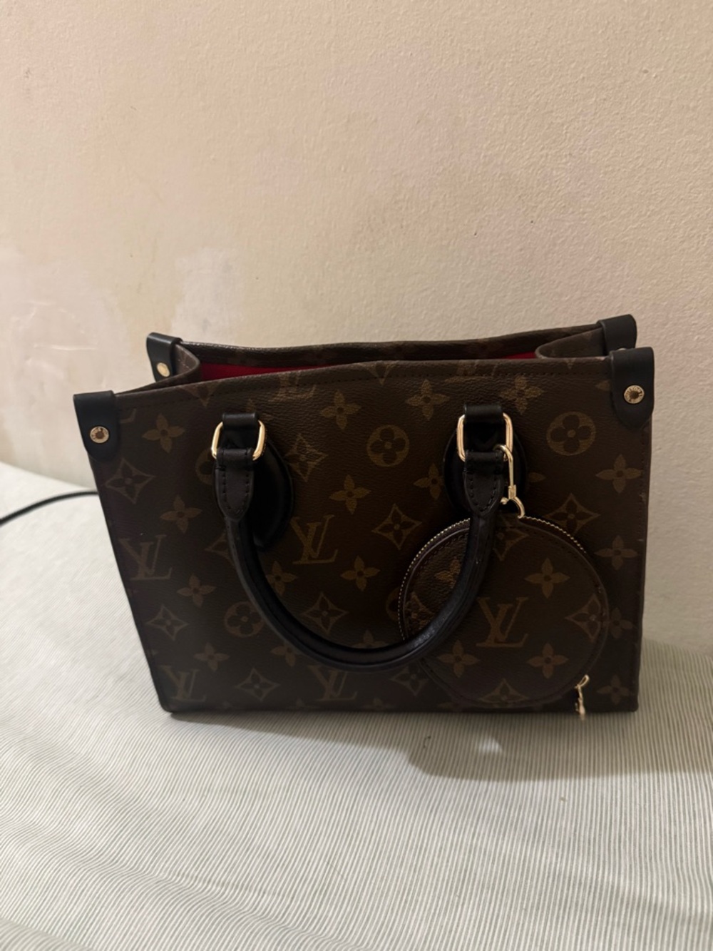 Unbranded Canvas Handbag with Coin Purse and Detachable Strap